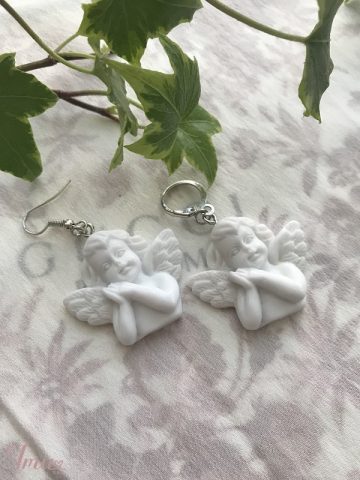 imusau.lt | listing rankų darbo auskarai // white angel earrings